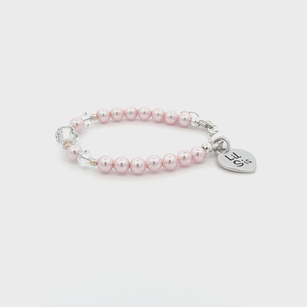 
                
                    Load and play video in Gallery viewer, Lil Sis (Pink) - Sterling Silver Little Sister Bracelet
                
            