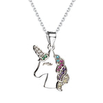 Sterling Silver Girl's Rainbow Unicorn Necklace