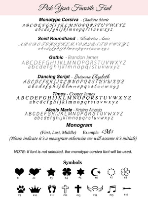 Customization Fonts for Pearl Heart Bracelet