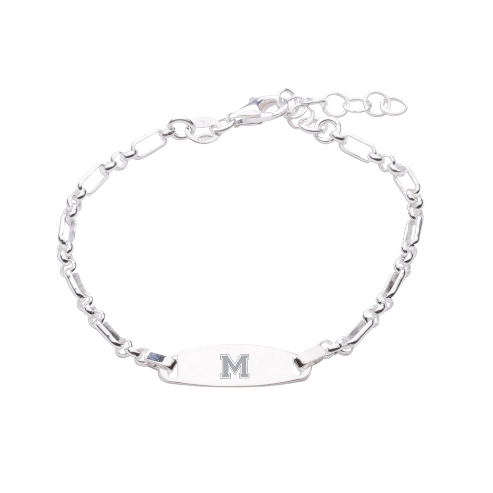 Sterling Silver Monogram Bracelet, Birthstone Bracelet, Initial bracelet,  Silver Bar Bracelet