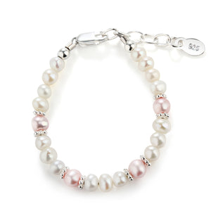 Sterling Silver Pink Pearl Baby Bracelet for Babies and Little Girls