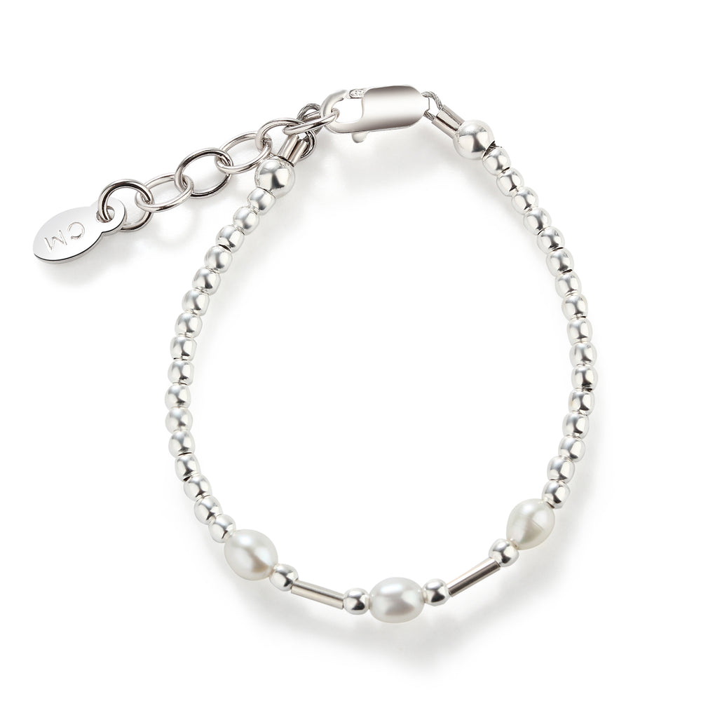 
                
                    Load image into Gallery viewer, Aspen - Sterling Silver Pearl Baby Bracelet for Girls
                
            
