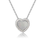 Sterling Silver Kid's Mother of Pearl Heart Necklace