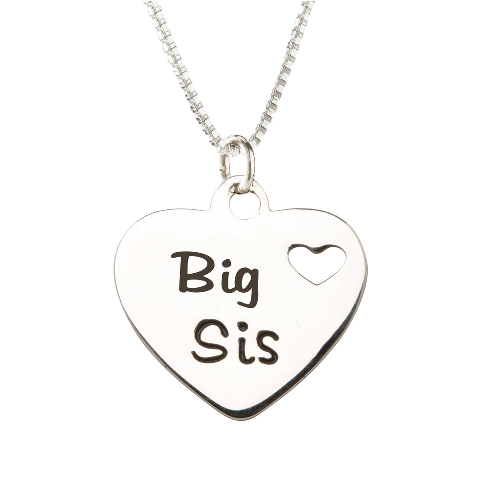 Sterling Silver Big Sis Charm Necklace for Big Sisters