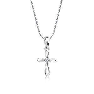 Sterling Silver Children's Infinity Cross Necklace for Kids