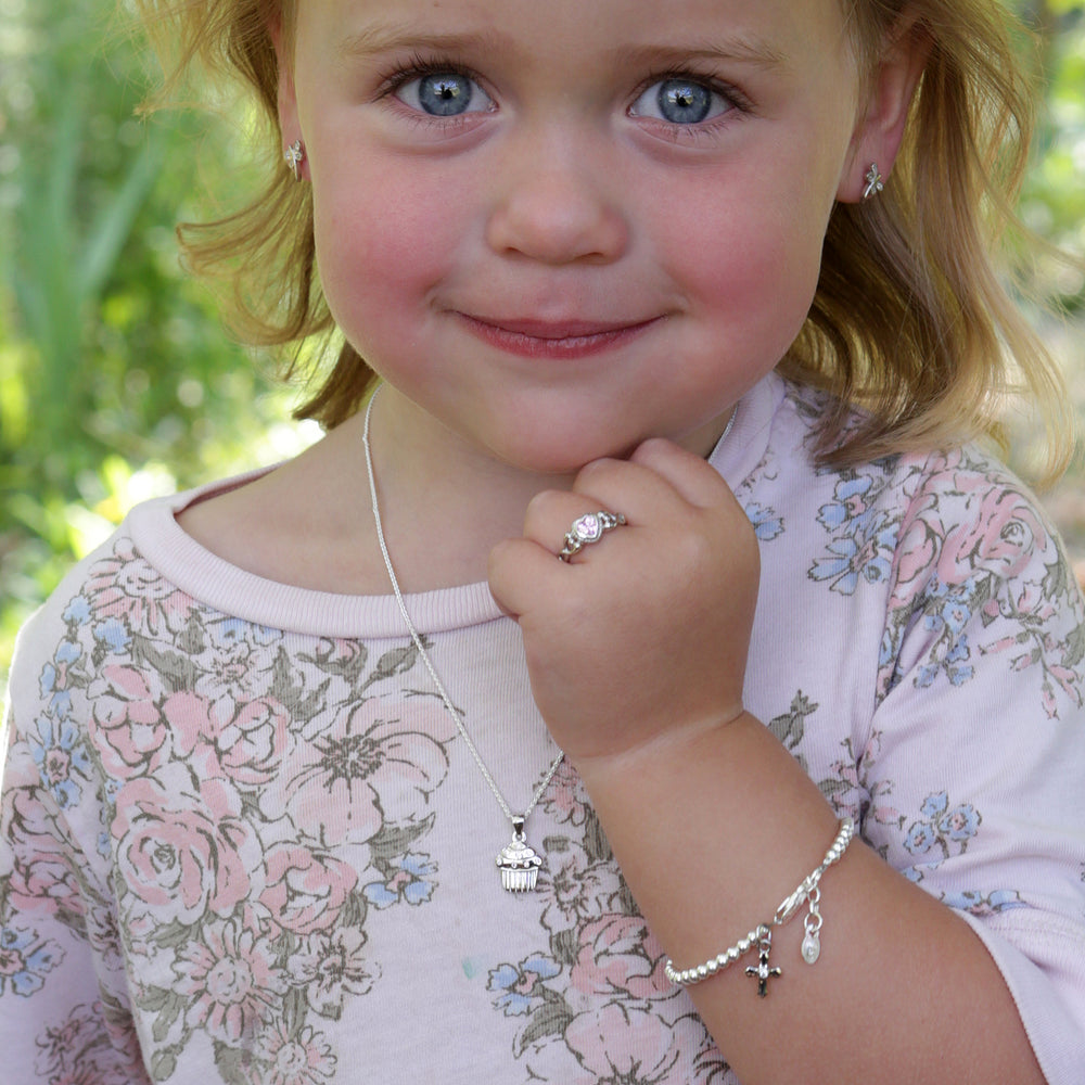 Kids Sterling Silver Adjustable Heart Bangle Bracelet for Children –  Cherished Moments Jewelry