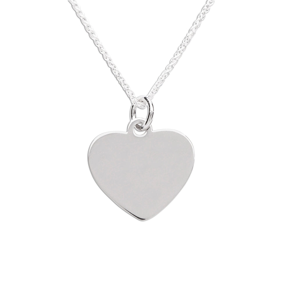 
                
                    Load image into Gallery viewer, Sterling Silver Children&amp;#39;s Engraveable Heart Necklace
                
            