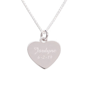 
                
                    Load image into Gallery viewer, Sterling Silver Children&amp;#39;s Personalized Heart Necklace
                
            