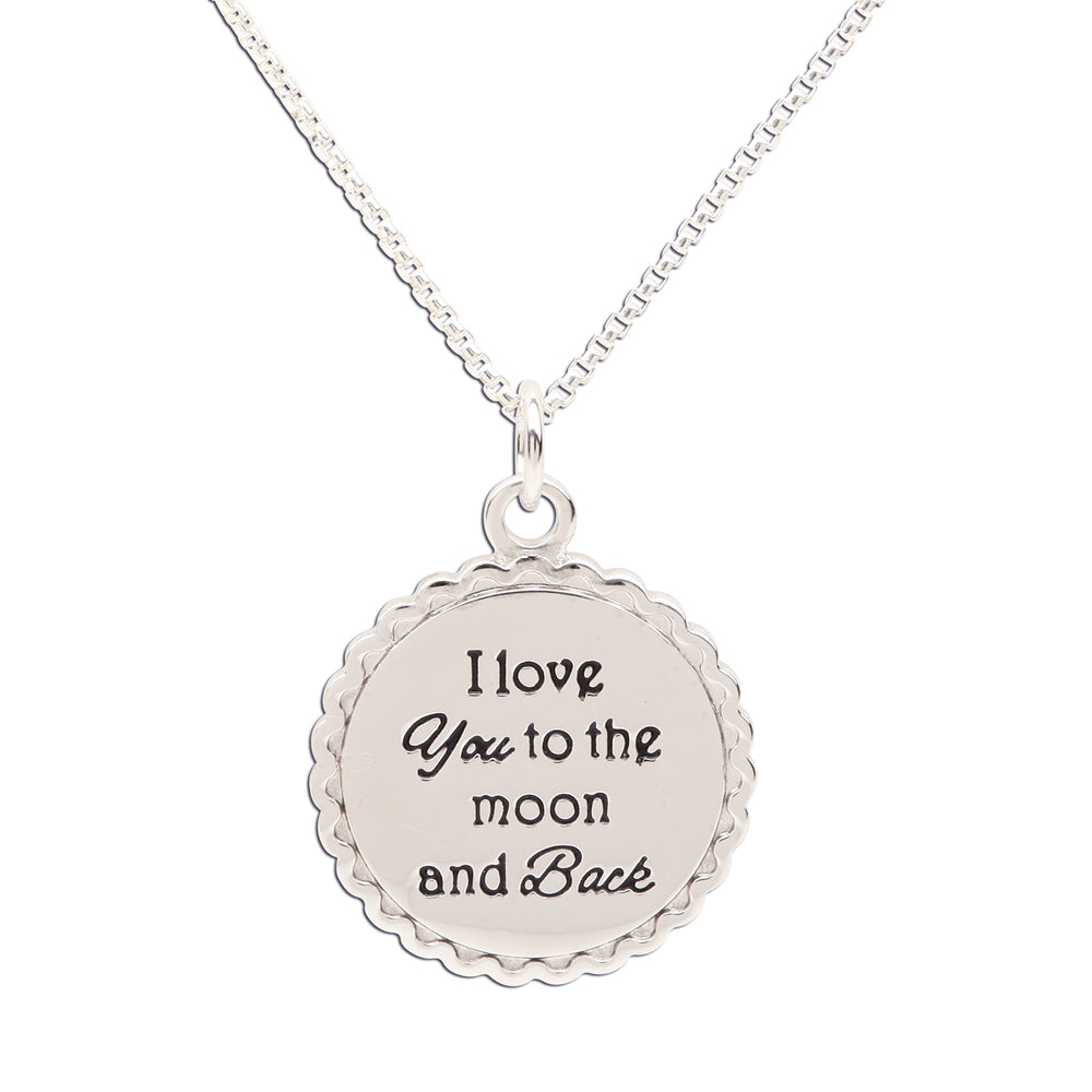 Sterling Silver I Love You to the Moon and Back Necklace for Kids