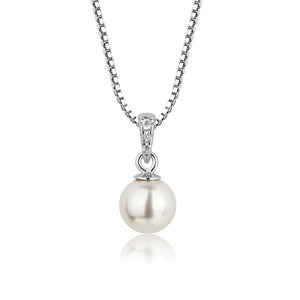 
                
                    Load image into Gallery viewer, Sterling Silver Child&amp;#39;s White or Pink Pearl Necklace
                
            
