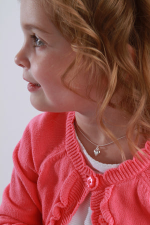 Sterling Silver Kid's Puff Heart Necklace
