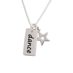 Sterling silver dance bar necklace for little girls recital gift