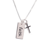 Sterling Silver Faith Bar Necklace for Little Girls First Communion