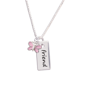 
                
                    Load image into Gallery viewer, Kids friend necklace with butterfly charm
                
            