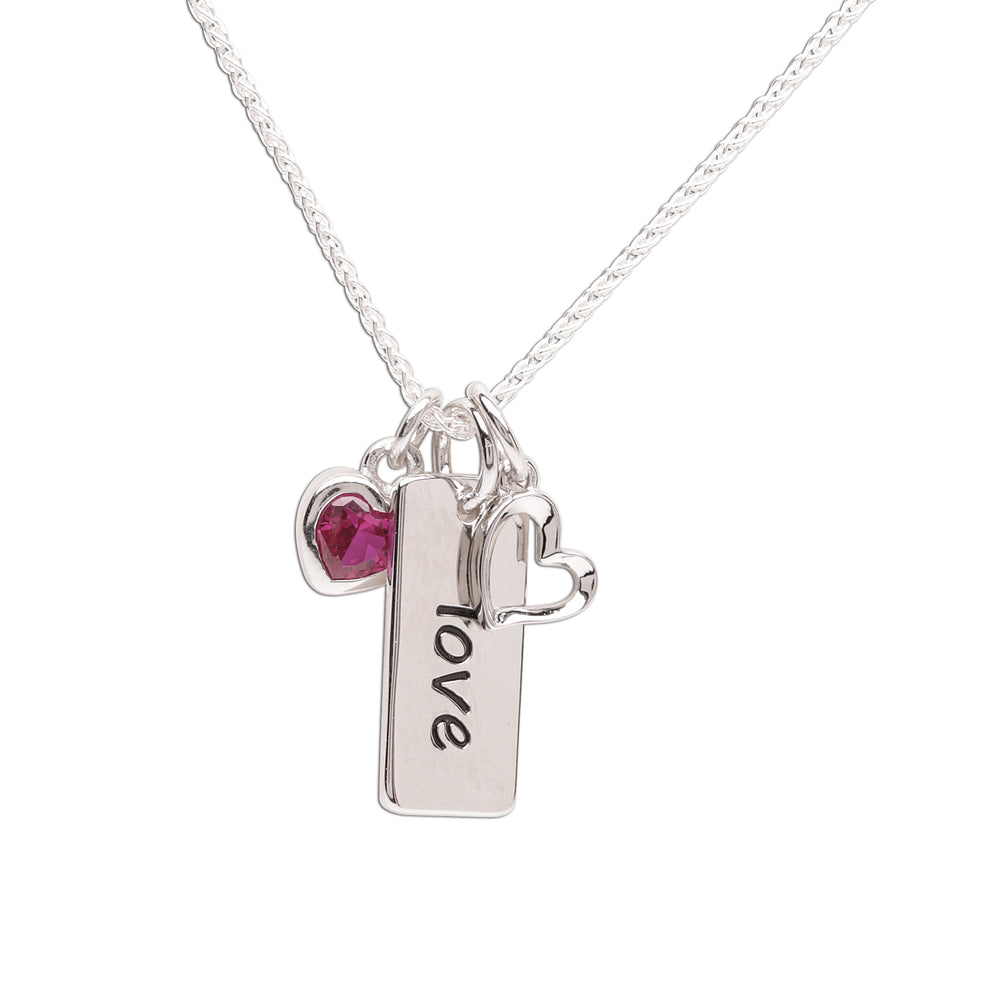 Children's sterling silver love necklace for kids