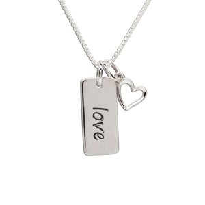 Sterling Silver love bar necklace for girls, girlfriends