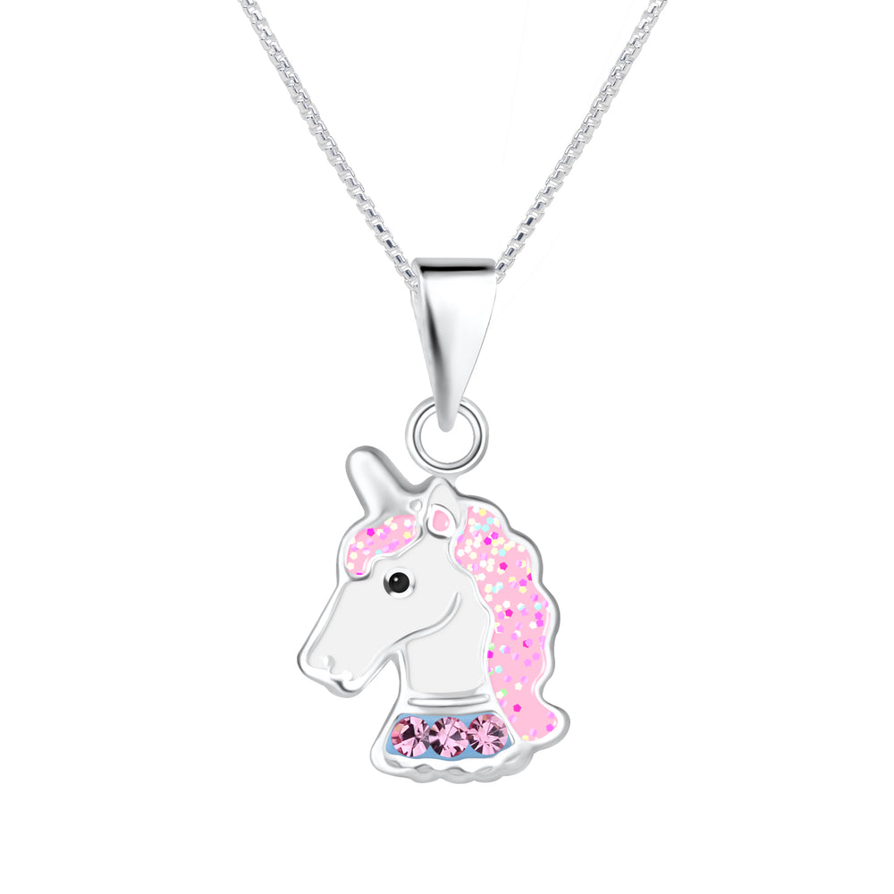 Sterling Silver Girl's Stardust Unicorn Necklace