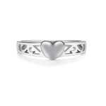 Sterling Silver Baby Ring with Heart Embellishment for Girls - Cherished Moments Jewelry