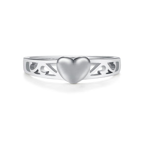 Sterling Silver Baby Ring with Heart Embellishment for Girls