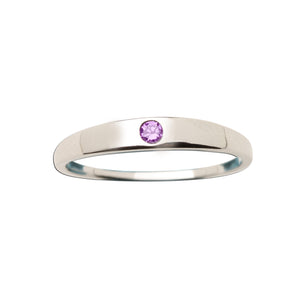 
                
                    Load image into Gallery viewer, Timeless Sterling Silver Baby Ring with Genuine Amethyst
                
            