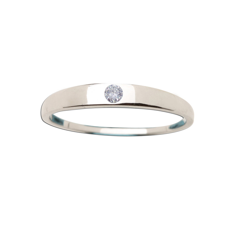 Timeless Sterling Silver Baby Ring with Genuine White Sapphire