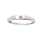 Timeless Sterling Silver Baby Ring with Genuine Pink Sapphire