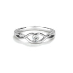 Sterling Silver Baby Ring with Twisted Band and Clear CZ for Girls