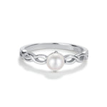 Sterling Silver Pearl Baby Ring with Twisted Band for Little Girls
