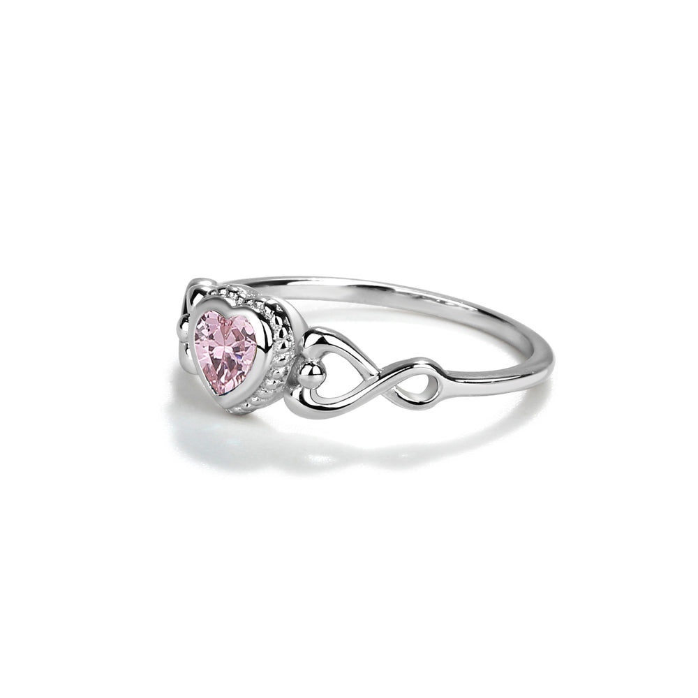 Signature 5 Stone, Clear CZ Children's Ring For Girls - Sterling Silver