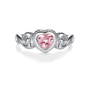 
                
                    Load image into Gallery viewer, Sterling Silver Heart Birthstone Baby Ring for Kids
                
            