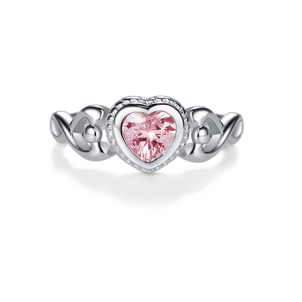 Girls' Heart & Cz Band Sterling Silver Ring - 5 - In Season Jewelry : Target