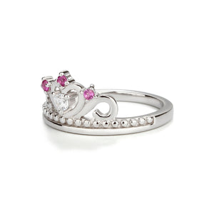 Sterling Silver Tiara Baby Ring with CZs for Kids