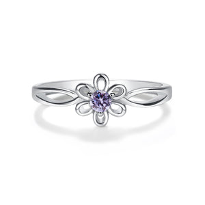 
                
                    Load image into Gallery viewer, Sterling Silver Daisy Birthstone Baby Ring for Kids
                
            