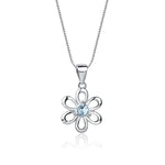 Sterling Silver Birthstone Daisy Flower Necklace for Little Girls