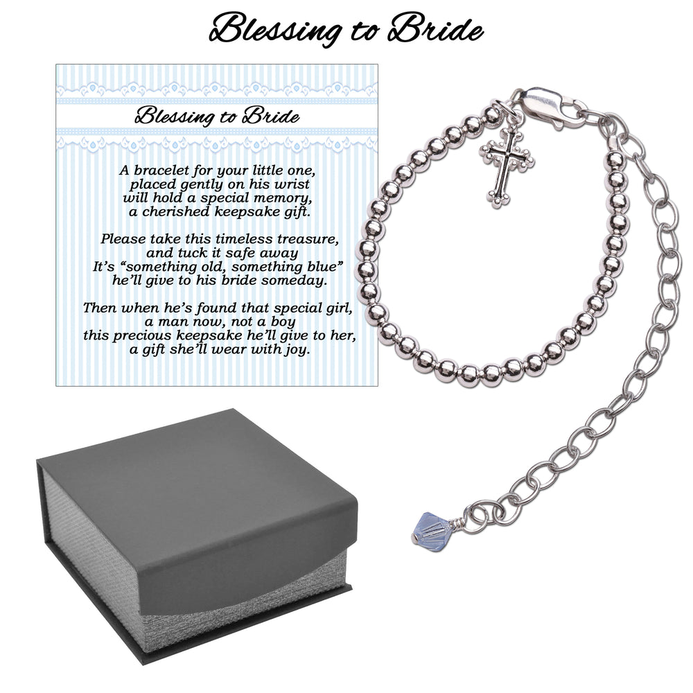 
                
                    Load image into Gallery viewer, Boy&amp;#39;s Blessing to Bride Sterling Silver Christening Bracelet for Baby Boy
                
            