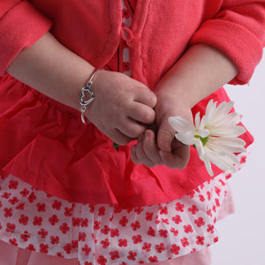 Bangle (Heart) - Sterling Silver Heart Bracelet for Child