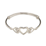 Sterling Silver Heart Bracelet-Adjustable for Baby and Child