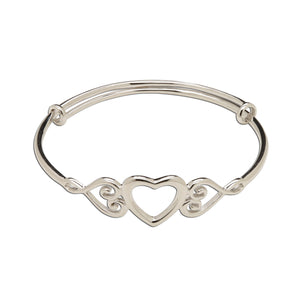 
                
                    Load image into Gallery viewer, Sterling Silver Heart Bracelet-Adjustable for Baby and Child
                
            