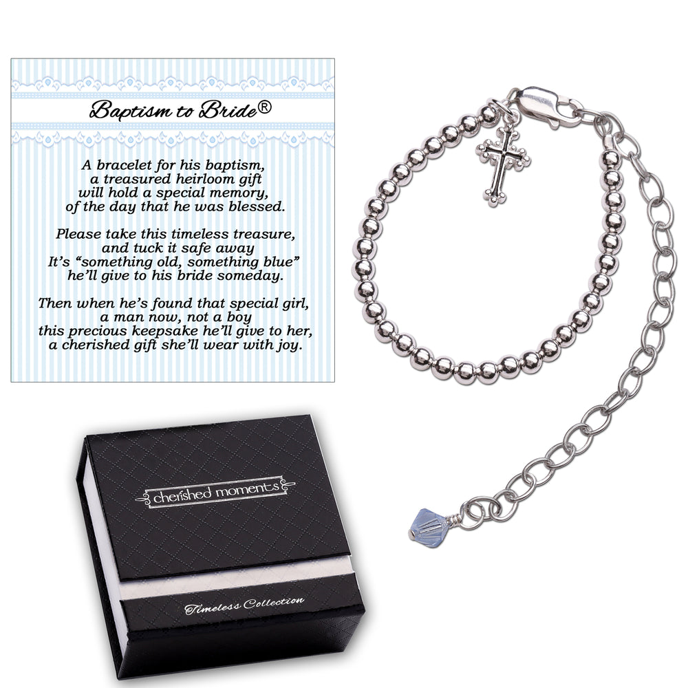 
                
                    Load image into Gallery viewer, Boy&amp;#39;s Baptism to Bride® Sterling Silver Baptism Bracelet for Baby Boy
                
            
