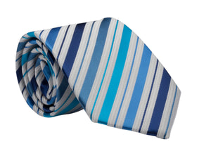 LDS Missionary Tie w/Stripling Warrior Pin (Blue Stripe)