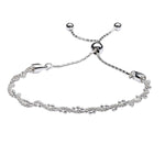 Sterling Silver Bolo Bracelet for Women and Girls with Elegant Twist Design Adjustable Slide Closure