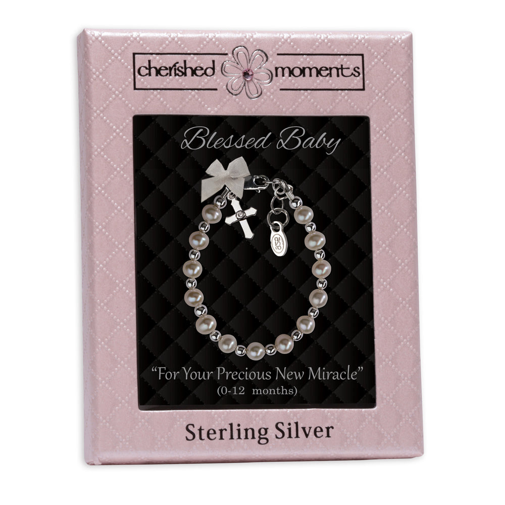 NEW Sterling Silver Baby Girl Little Princess christening Bracelet Pink CZ  Gift | eBay