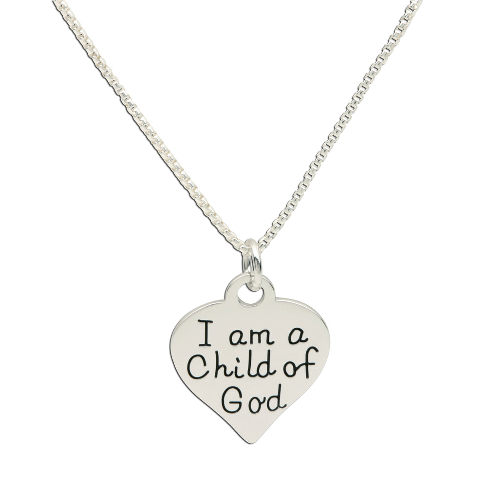 
                
                    Load image into Gallery viewer, I am a Child of God Necklace with Heart for Girls
                
            