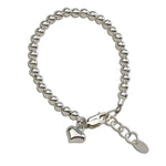 Camry - Sterling Silver Beaded Heart Bracelet for Babies and Girls