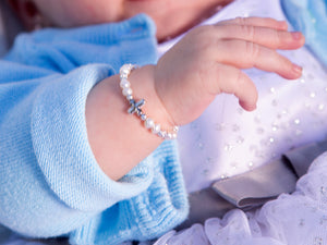 sterling silver baptism bracelet for little girls