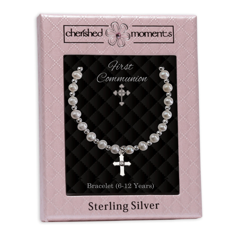 Sterling Silver First Communion Cross Bracelet