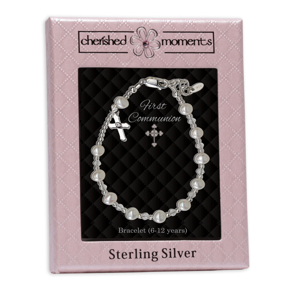 
                
                    Load image into Gallery viewer, Sterling Silver First Communion Rosary Bracelet
                
            