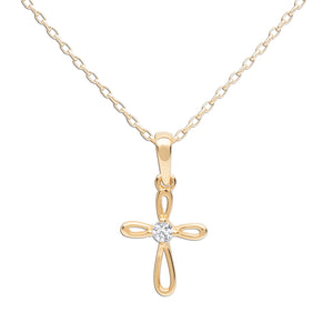 Gold Cross Necklace for Little Girls