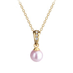 14K Gold-Plated Children's Pink Pearl Necklace for Kids