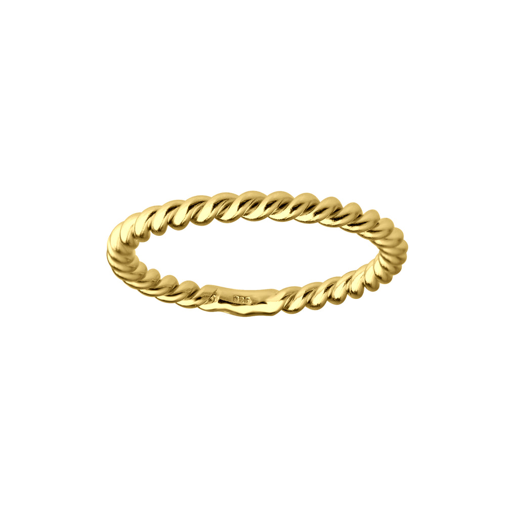 Gold-Plated Twisted Rope Baby Ring for Girls